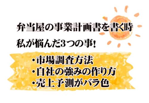 弁当屋の事業計画書を書く、3つのコツ！弁当屋開業への設計図！